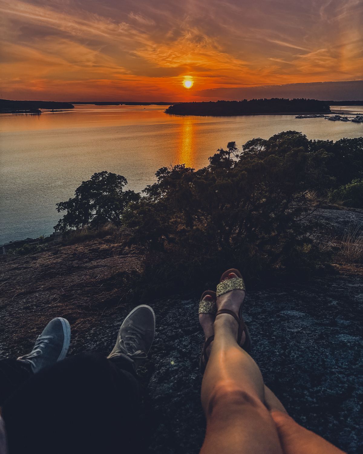 Naantali Kuparikallio Rakkaudenpolku näköalapaikka piknik auringonlasku
